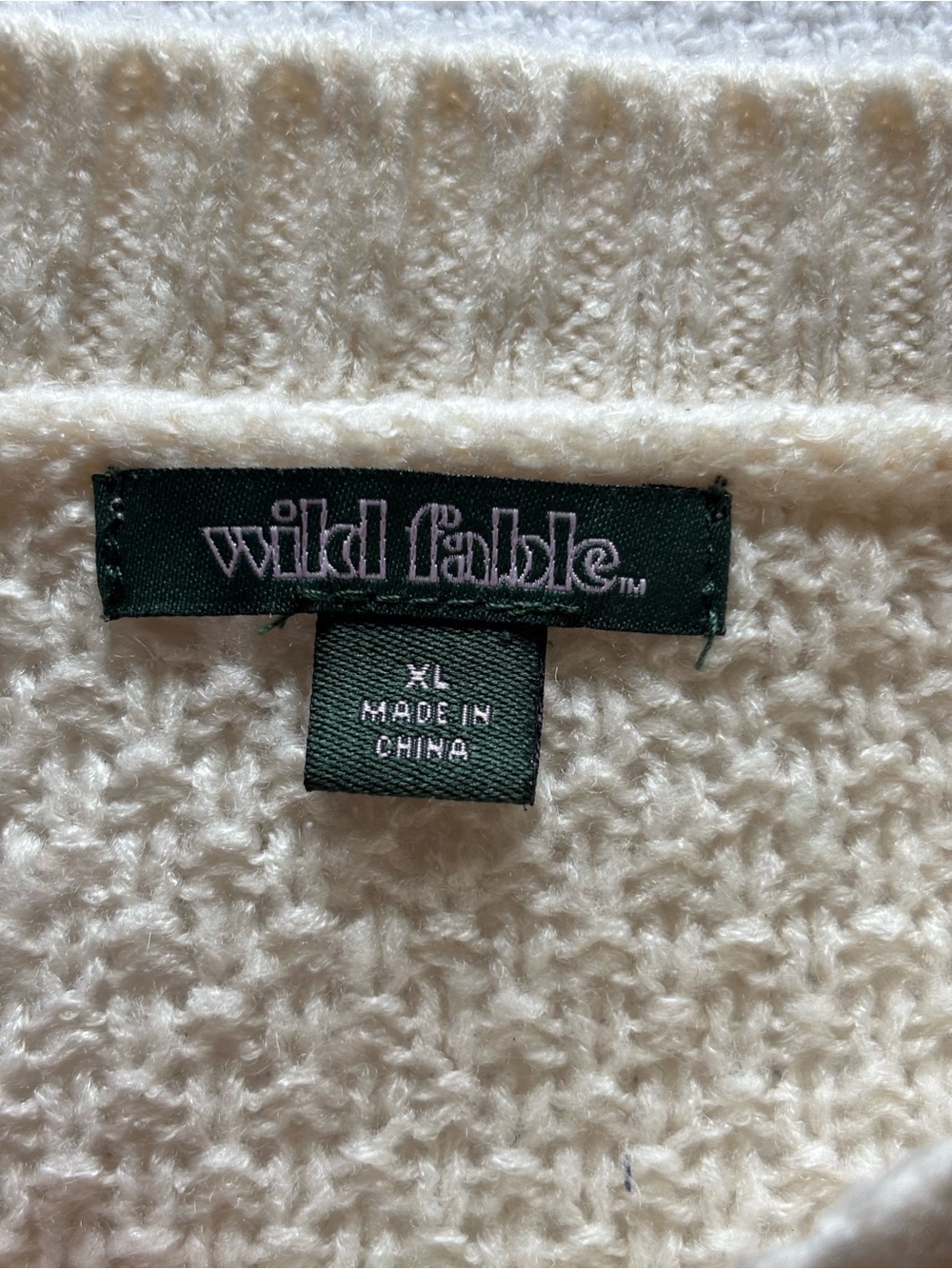 Wild Fable women’s cream embroidered cottagecore sweater - size XL - Picture 3 of 6